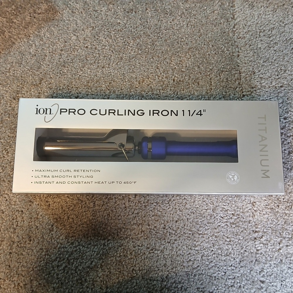 Ion Titanium Pro Curling Iron 1 1/4 Inch Purple Professional Hair Styler 450F